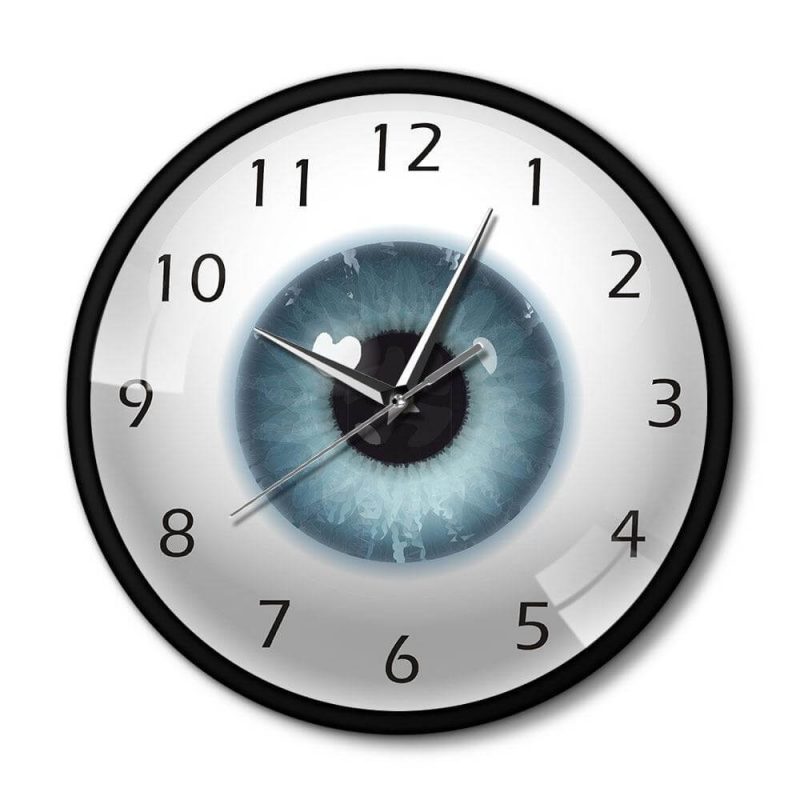 horloge murale oeil avec cadran noir