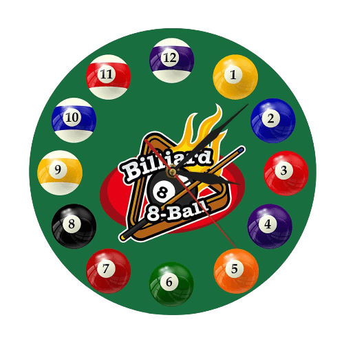 horloge murale originale boules de billard americain