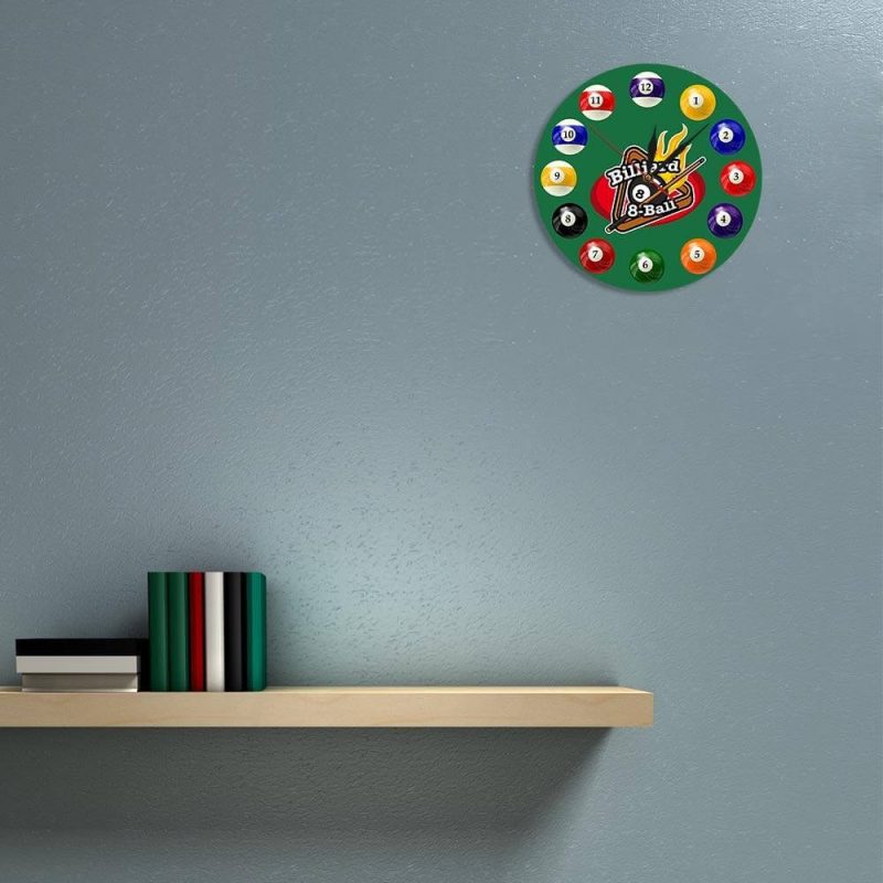 horloge murale originale boules de billard americain chambre