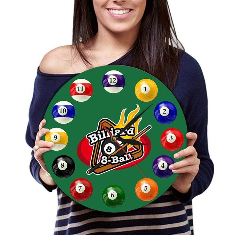 horloge murale originale boules de billard americain demo