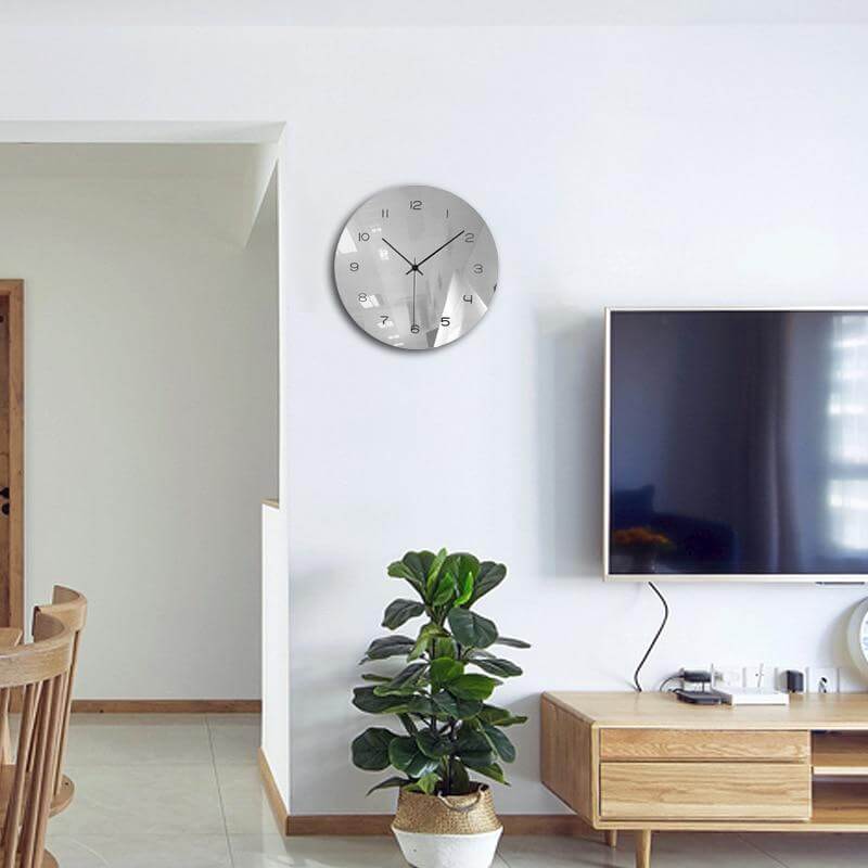 horloge_murale_originale_effet_miroir_design_salon horloge murale originale effet miroir design salon