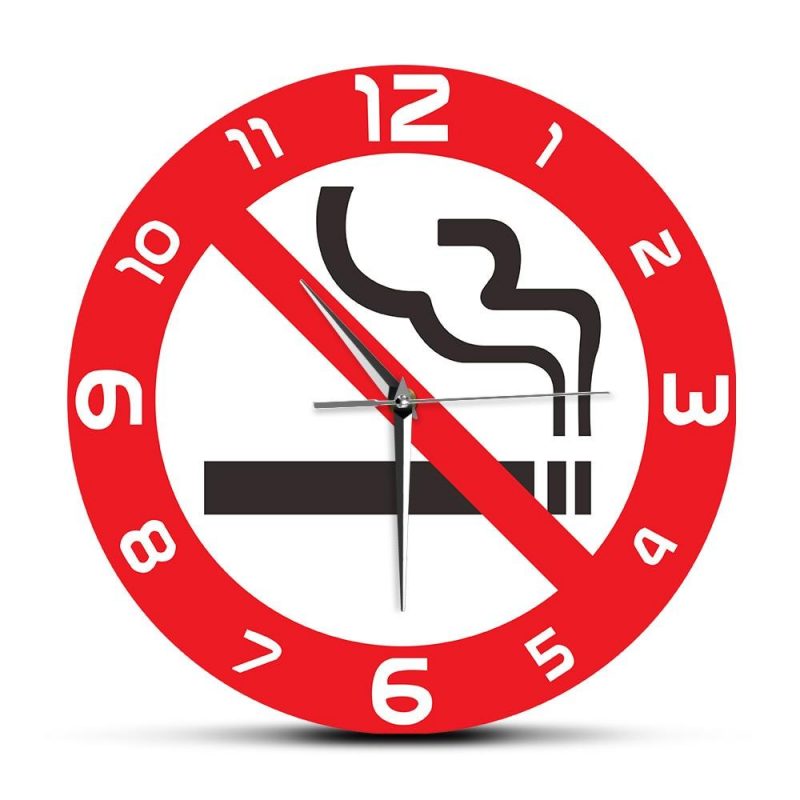 horloge murale originale interdit fumer signe stop cigarette 30cm decoration murale salle d attente