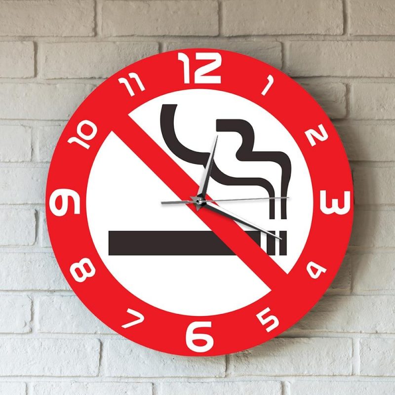 horloge murale originale interdit fumer signe stop cigarette 30cm decoration murale salle d attente 3