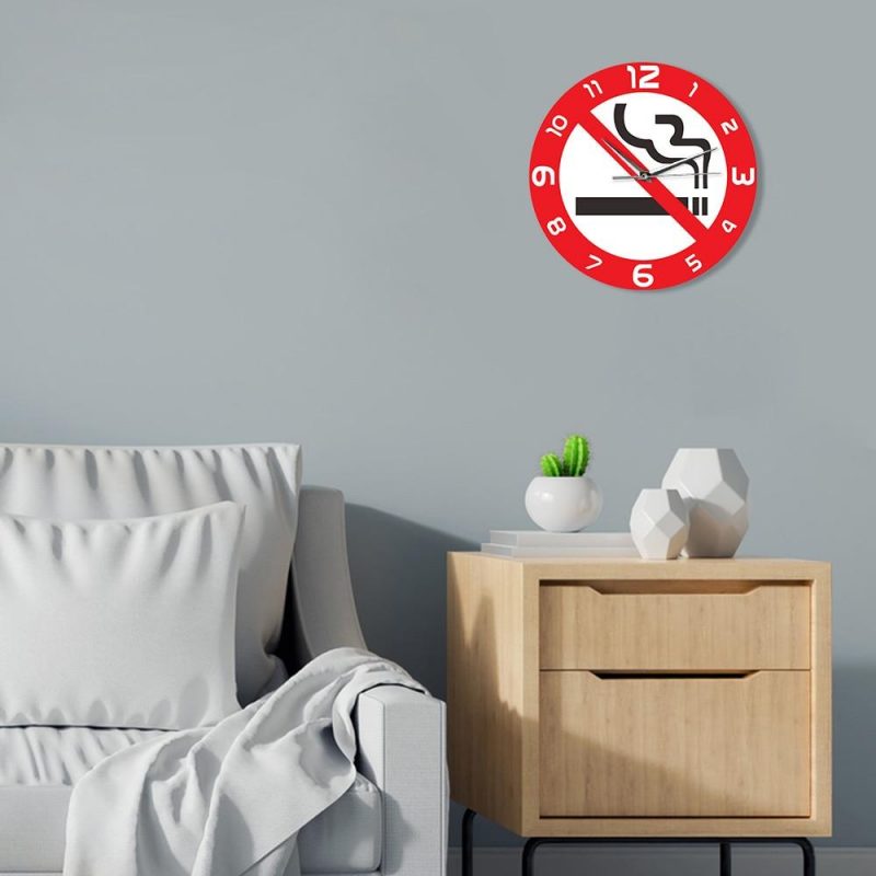 horloge murale originale interdit fumer signe stop cigarette 30cm decoration murale salle d attente 4