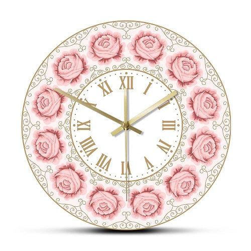 horloge murale originale kitsch rose vintage quartz decorative cuisine