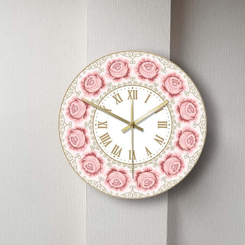 horloge murale originale kitsch rose vintage quartz decorative cuisine quartz