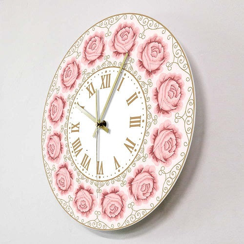 horloge murale originale kitsch rose vintage quartz decorative cuisine salon