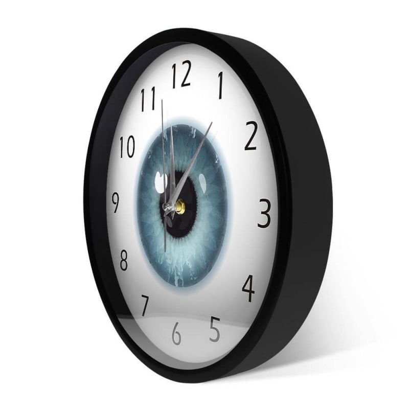 horloge murale originale oeil avec cadran noir