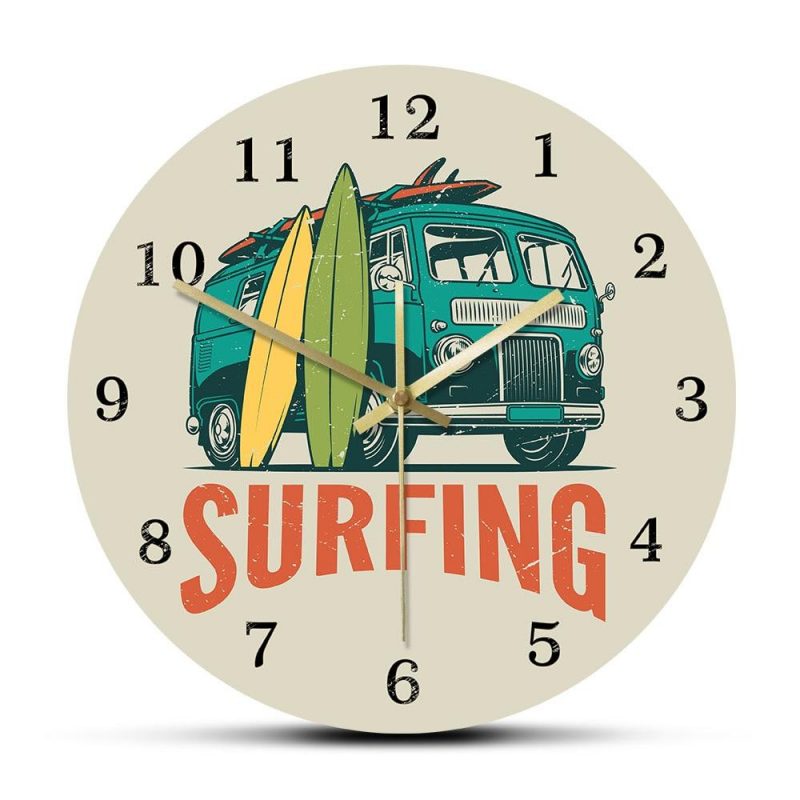 horloge murale originale planche de surf surfeur reef combi hawaii