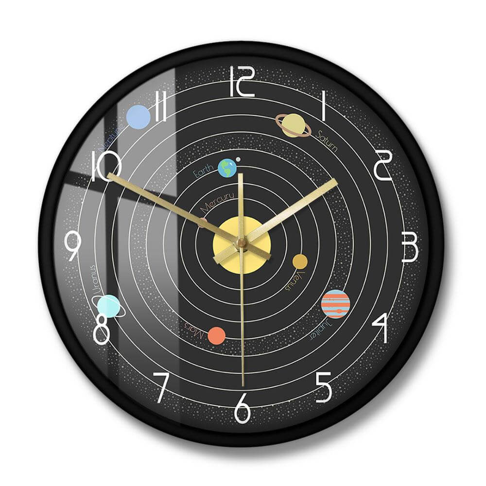 horloge_murale_originale_planete_orbite_avec_cadrannoir_diametre_30_cm_systeme_solaire horloge murale originale planete orbite avec cadrannoir diametre 30 cm systeme solaire