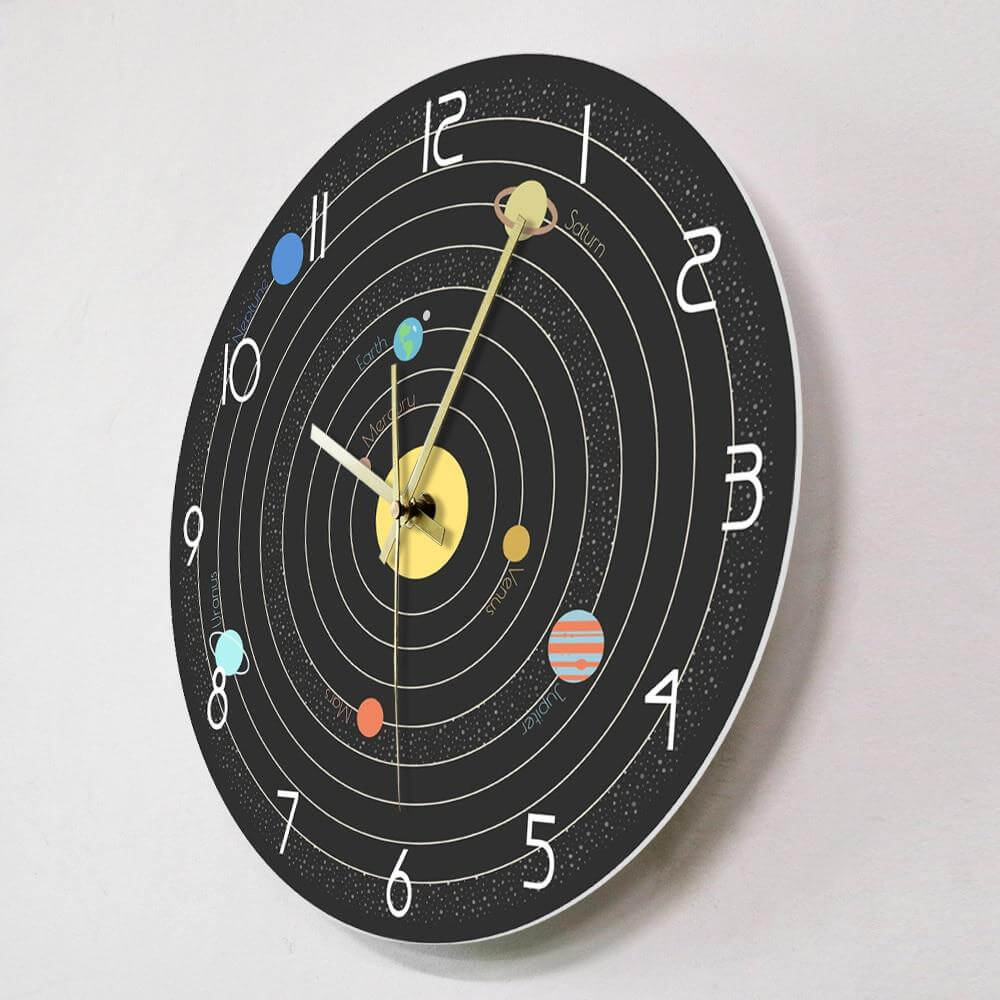 horloge_murale_originale_planete_orbite_diametre_30_cm_systeme_solaire_terre horloge murale originale planete orbite diametre 30 cm systeme solaire terre