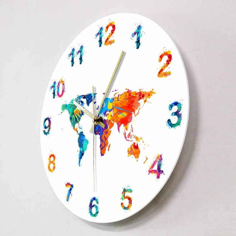 horloge murale originale voyage sans cadran