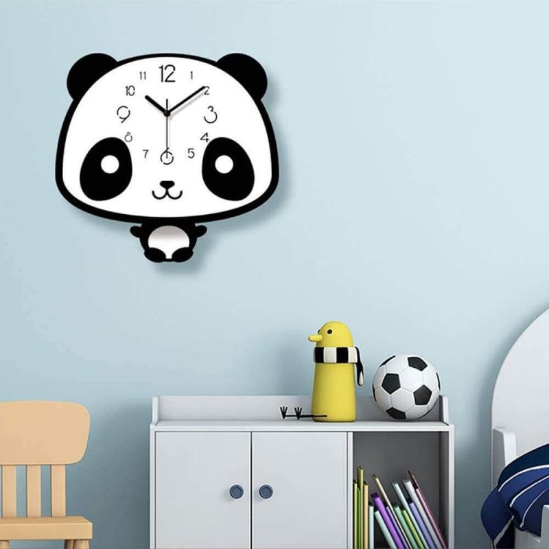 horloge murale panda chambre bebe