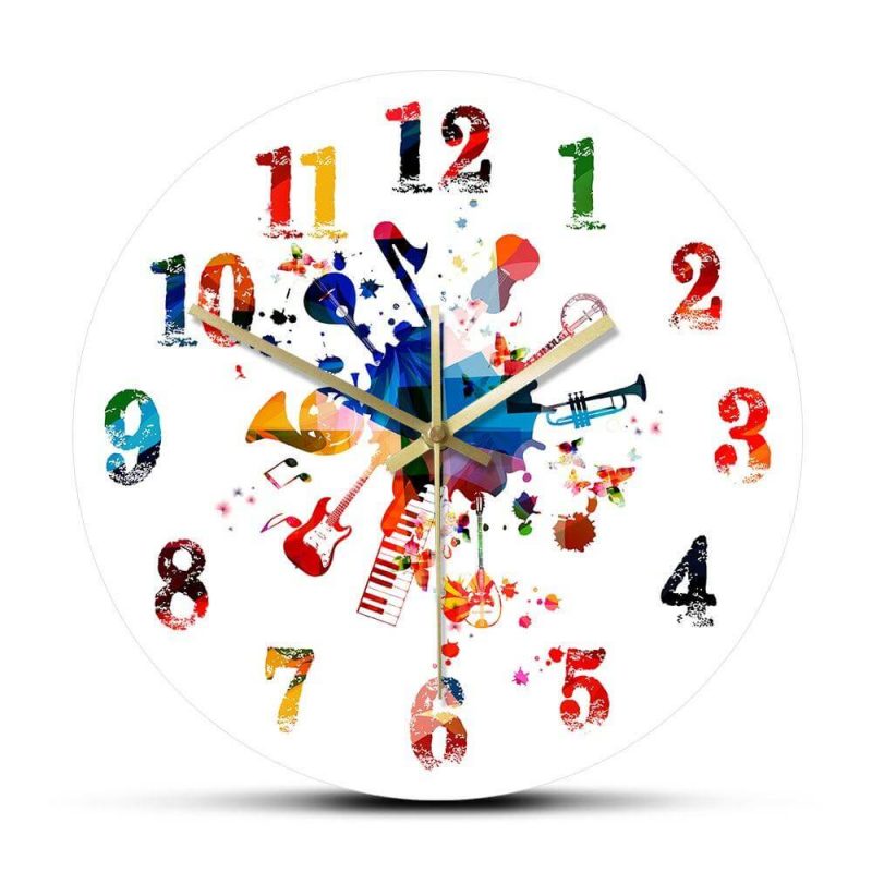 horloge murale peinture musicale