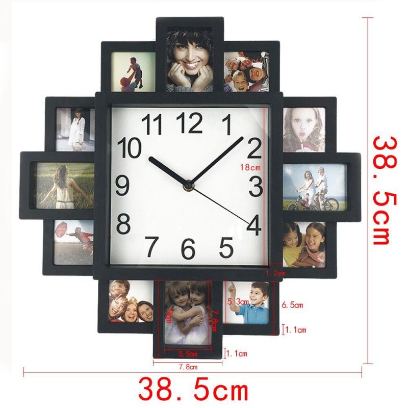 horloge murale photo design quartz decoration diametre 38 cm