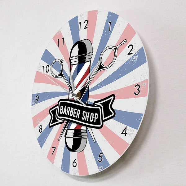 horloge murale pole de salon de coiffure barbershop grande design barbier 1