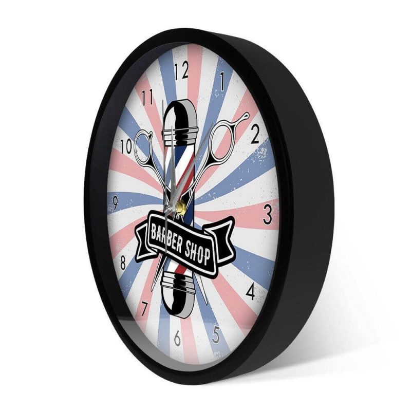 horloge murale pole de salon de coiffure barbershop grande design barbier 2