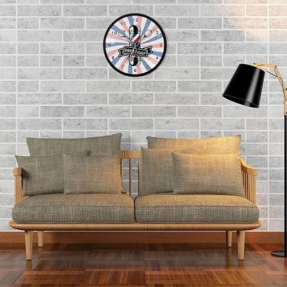 horloge murale pole de salon de coiffure barbershop grande design barbier decoration salon