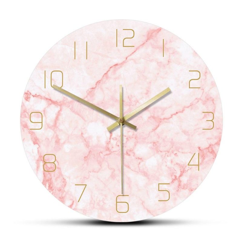 horloge murale scandinave aesthetic nordique rose quartz decoration murale 30cm