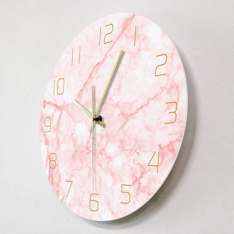 horloge murale scandinave aesthetic nordique rose quartz decoration murale 30cm design