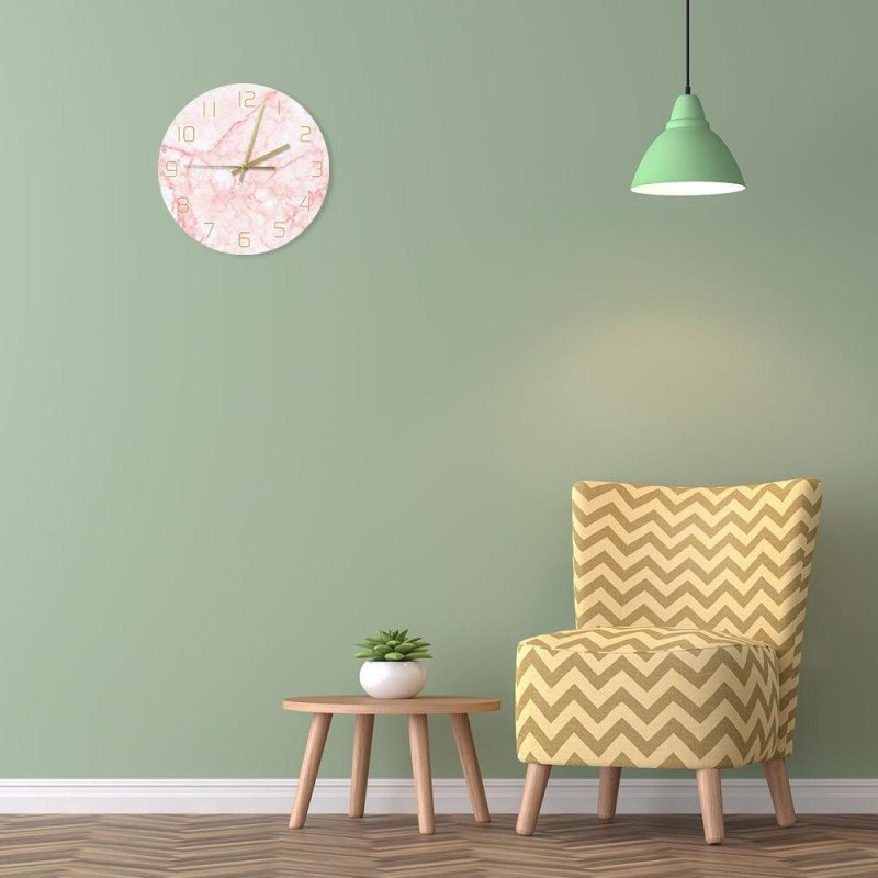 horloge murale scandinave aesthetic nordique rose quartz decoration murale 30cm salon