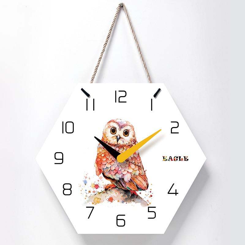 horloge murale scandinave chouette nordique hibou avec corde