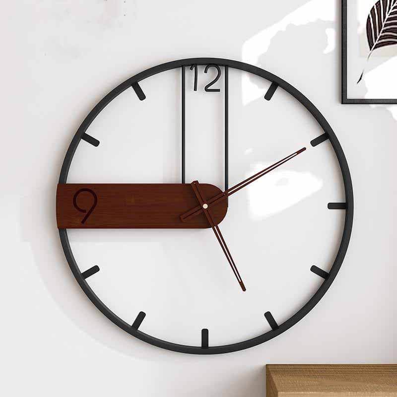horloge murale scandinave en metal noir nordique minimalsite decoration