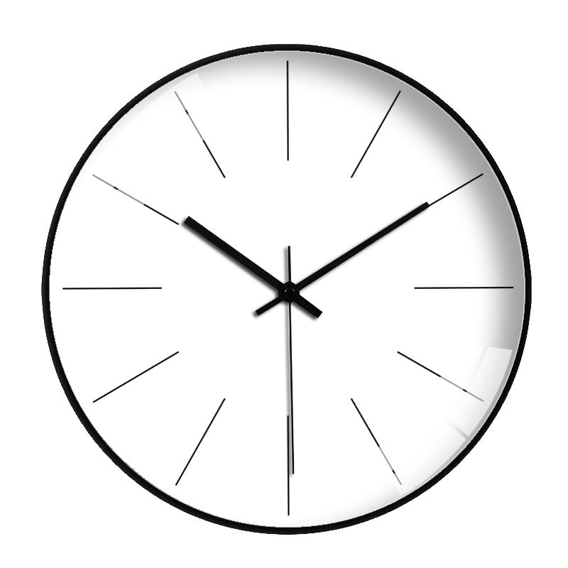 horloge murale scandinave minimaliste ronde couleur noir blanc