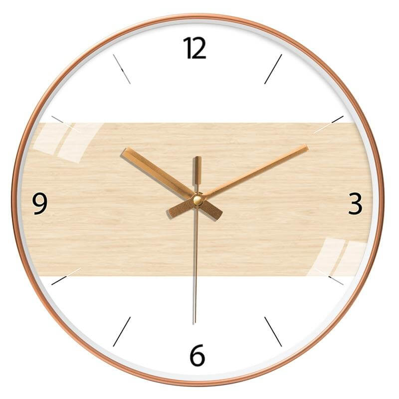 horloge murale scandinave moderne beige clair Cadran dore