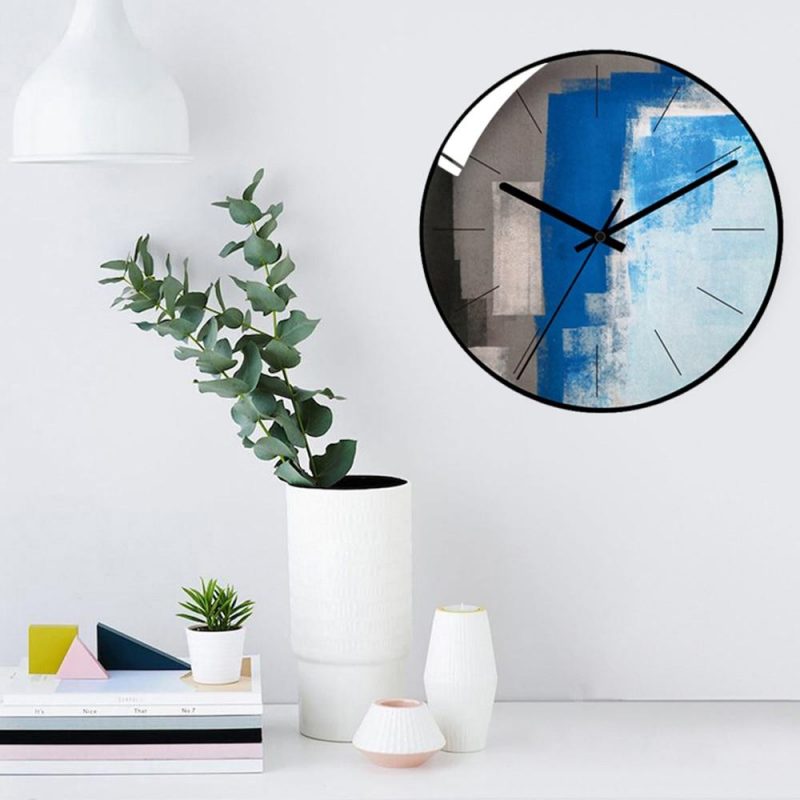 horloge murale scandinave nordique peinture bleu