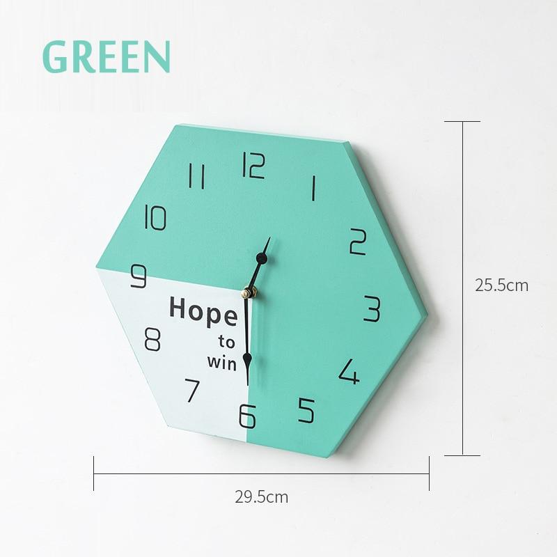 horloge murale scandinave pas cher bois vert design decoration interieure diametre 25cm 30cm