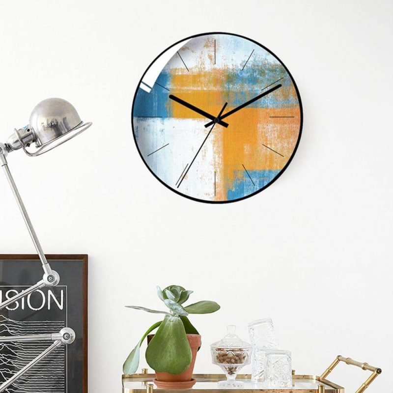 horloge murale scandinave peinture salon