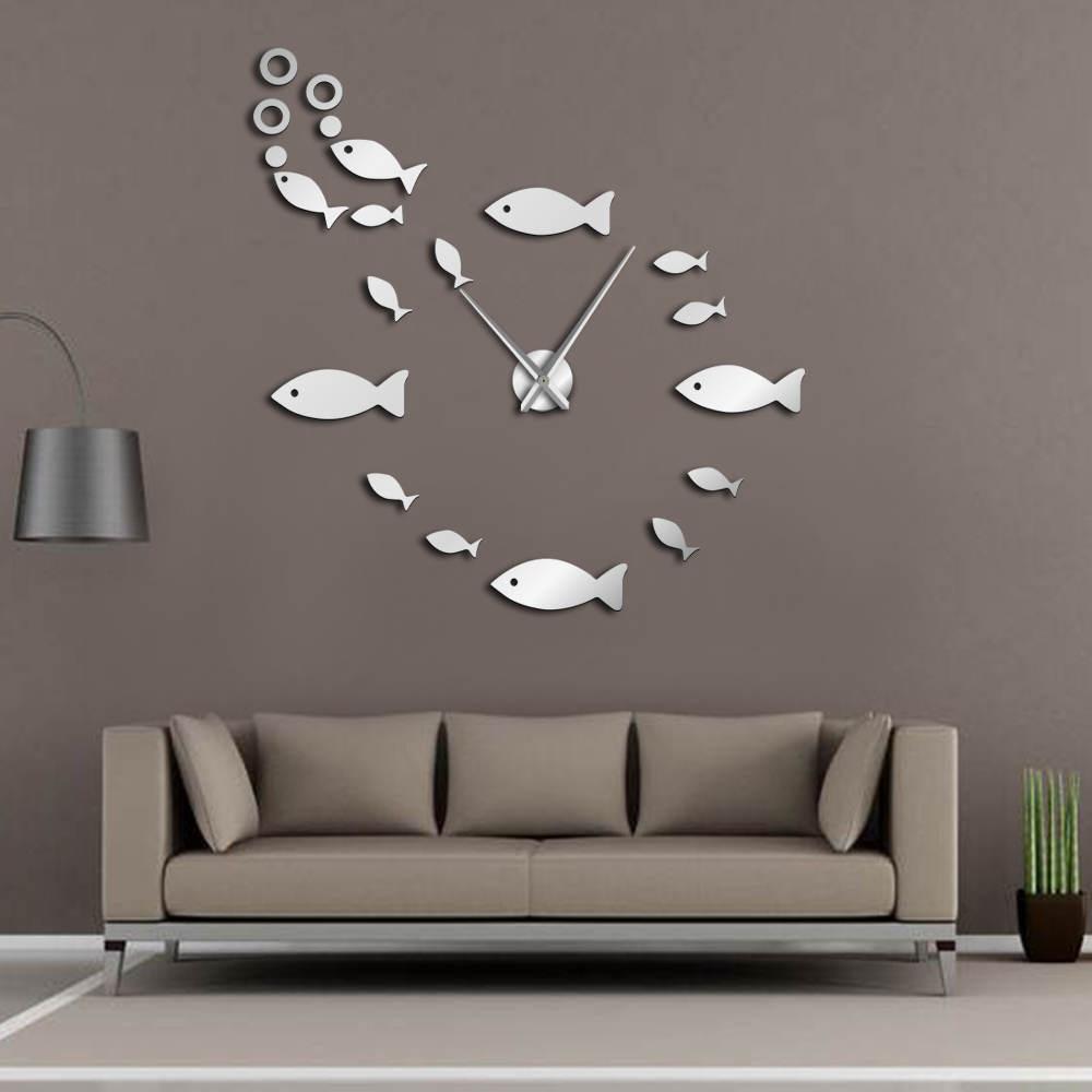 horloge_murale_stickers_poisson_ronde_grise_quartz_decoration_grande_geante_design_salon horloge murale stickers poisson ronde grise quartz decoration grande geante design salon