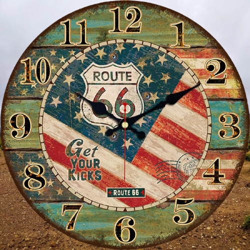 horloge murale vintage americaine route 66