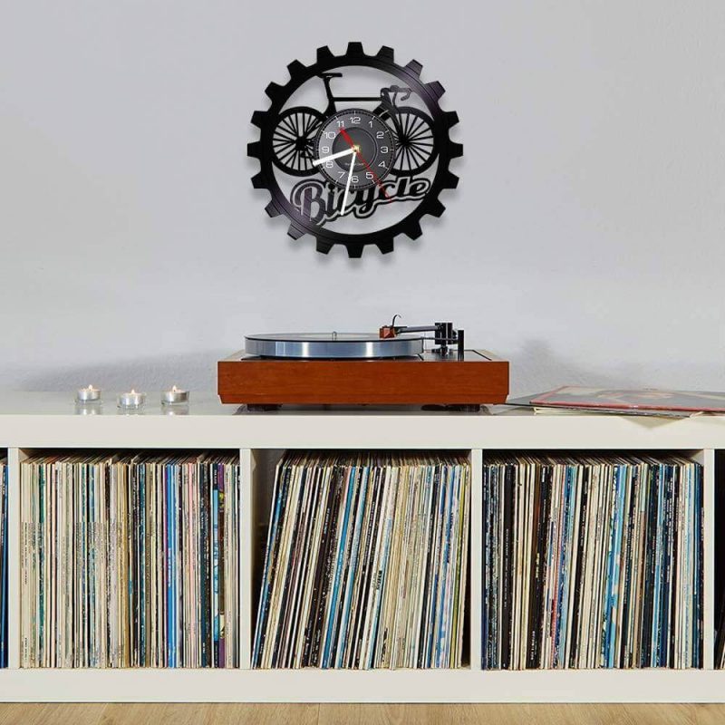 horloge murale vinyle bicyclette velo salon