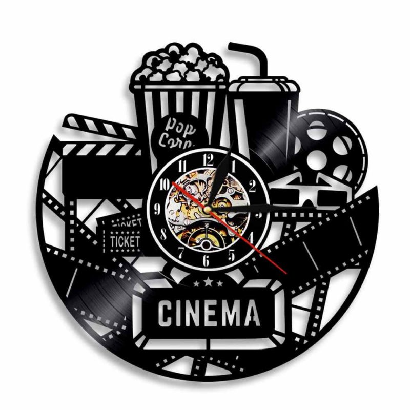 horloge murale vinyle cinema