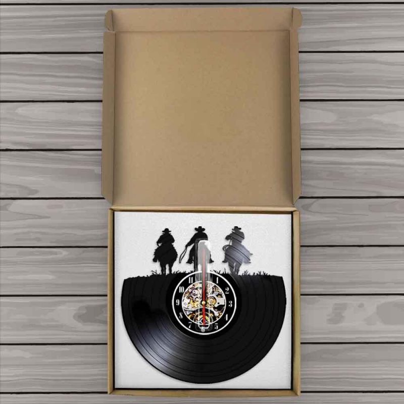 paquet horloge murale vinyle western Cowboy